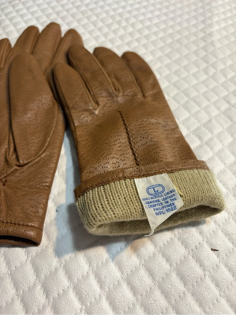 vintage brown leather driving gloves large